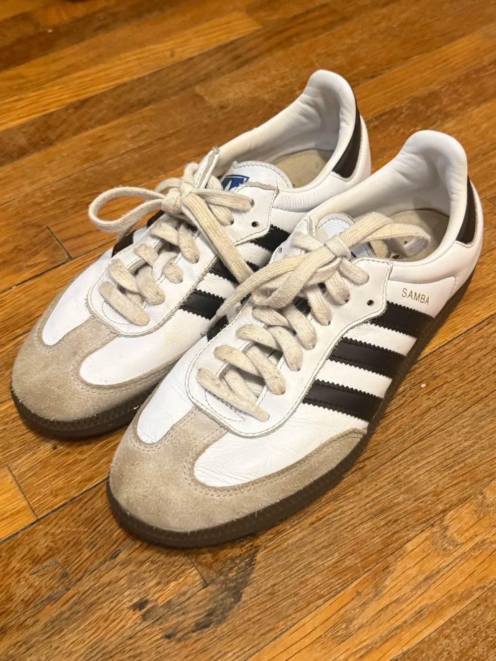 adidas Samba Sneakers in White, Black and Beige